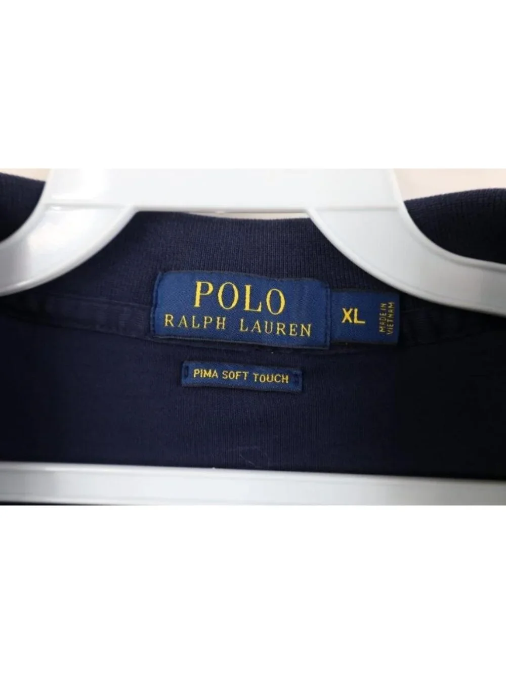 Y2K Ralph Lauren Mens XL Faded Pima Soft Cotton Touch Golf Polo Shirt Navy Blue